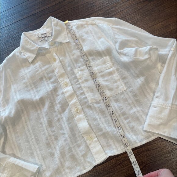 NWT Madewell Sz XS White Straight-Hem Shirt in Cotton Dobby Boxy Sheer NV345 - Picture 11 of 15